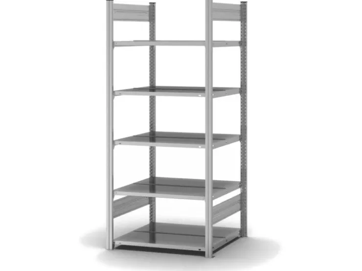 PROREGAL Aktenregal Stecksystem T-Profil Grundregal HxBxT 175 x 75 x 60 cm 5 Ebenen Fachlast 90 kg Beidseitig Nutzbar* Büroregale