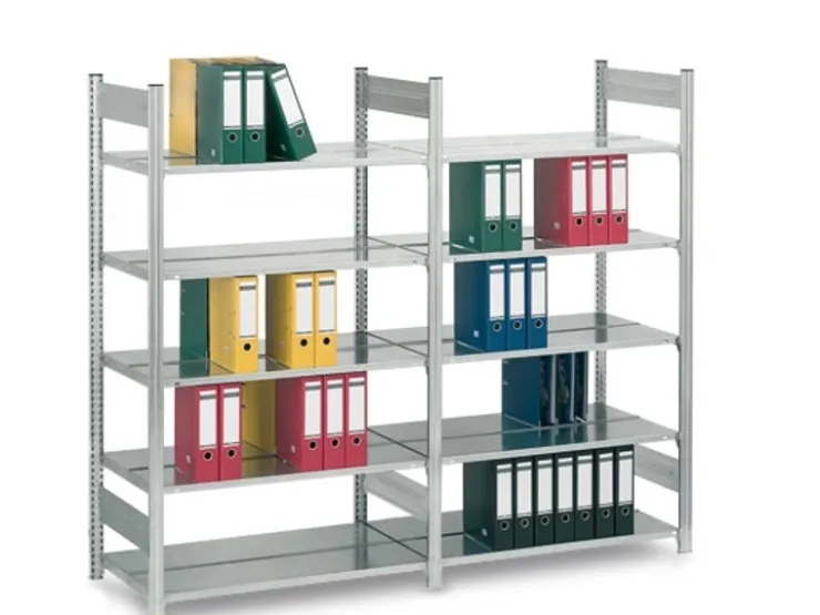 PROREGAL Aktenregal Stecksystem T-Profil Grundregal HxBxT 175 x 75 x 60 cm 5 Ebenen Fachlast 90 kg Beidseitig Nutzbar* Büroregale