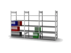 PROREGAL Aktenregal Stecksystem T-Profil Grundregal HxBxT 175 x 100 x 60 cm 5 Ebenen Fachlast 90 kg Beidseitig Nutzbar