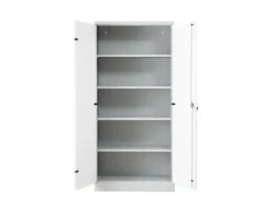 PROREGAL Aktenschrank Beetle 4 Fachböden HxBxT 195 x 92 x 42 cm Grau & Weiß