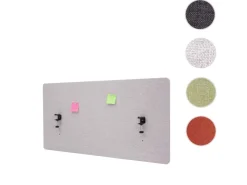 PROREGAL Akustik-Tischtrennwand HxBxT 60x65x2 cm Doppelwandig Stoff Büro-Sichtschutz Schreibtisch Pinnwand