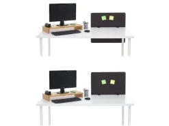 PROREGAL Akustik-Tischtrennwand HxBxT 60x65x2 cm Doppelwandig Stoff Büro-Sichtschutz Schreibtisch Pinnwand* Pinnwände