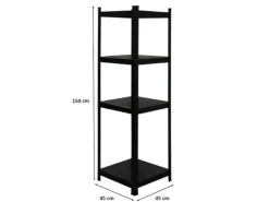 PROREGAL All Black Series Schwerlastregal Ragnar für Gesamtlast 500 kg HxBxT 150 x 45 x 45 cm Matt Schwarz Kellerregal Steckregal Garagenregal* Schwerlastregal