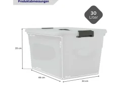 PROREGAL Aufbewahrungsbox Mit Deckel 30L 4er Set Klein Transparent Stapelbar Kunststoffbox Verschlussclips Stapelbox Aufbewahrungsbehälter Büro* Aufbewahrung