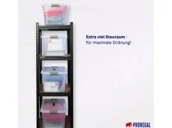 PROREGAL Aufbewahrungsbox Mit Deckel 30L 4er Set Klein Transparent Stapelbar Kunststoffbox Verschlussclips Stapelbox Aufbewahrungsbehälter Büro* Aufbewahrung