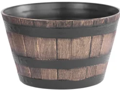 PROREGAL Blumentopf Holz-effekt, 39x28cm, Gold* Vasen