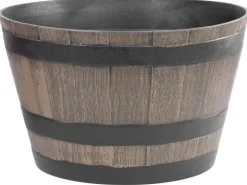 PROREGAL Blumentopf 52x30cm Holz-effekt, Fass* Vasen