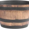 PROREGAL Blumentopf 50x30cm Holz-effekt, Fass