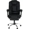 PROREGAL Bürostuhl HxBxT 110x63x103 cm Sitzhöhe 48cm Ausziehbare Fußstütze Kunstleder Schwarz Schreibtischstuhl Drehstuhl Chefsessel