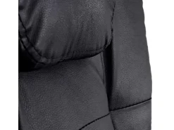PROREGAL Bürostuhl HxBxT 110x63x103 cm Sitzhöhe 48cm Ausziehbare Fußstütze Kunstleder Schwarz Schreibtischstuhl Drehstuhl Chefsessel