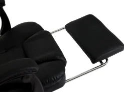 PROREGAL Bürostuhl HxBxT 110x63x103 cm Sitzhöhe 48cm Ausziehbare Fußstütze Kunstleder Schwarz Schreibtischstuhl Drehstuhl Chefsessel
