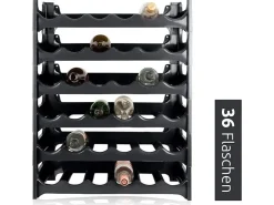 PROREGAL CURVA Weinregal 6x Ebenen für 36 Flaschen HxBxT 72x60x30cm Schwarz