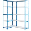 PROREGAL Eckregal BIG Metal Shark HxBxT 200 x 130 x 30 cm Fachlast 80 kg Blau