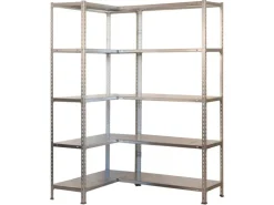 PROREGAL Eckregal BIG Metal Shark HxBxT 200 x 130 x 30 cm Fachlast 80 kg Verzinkt* Eckregale