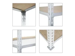 PROREGAL Eckregal Muli HxBxT 180 x 90 x 40 cm 5 Fachböden Fachlast 200 kg Verzinkt* Eckregale