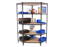 PROREGAL Eckregal Muli HxBxT 180 x 90 x 30 cm 5 Fachböden Fachlast 200 kg Anthrazit* Eckregale