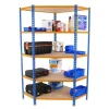 PROREGAL Eckregal Muli HxBxT 180 x 90 x 40 cm 5 Fachböden Fachlast 200 kg Blau-Orange* Eckregale