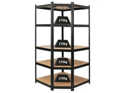 PROREGAL Eckregal Ragnar für Gesamtlast 875 kg HxBxT 180 x 90 x 60 cm Kellerregal Steckregal Garagenregal Lagerregal* Metallregale