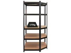 PROREGAL Eckregal Ragnar für Gesamtlast 875 kg HxBxT 180 x 90 x 60 cm Kellerregal Steckregal Garagenregal Lagerregal* Metallregale
