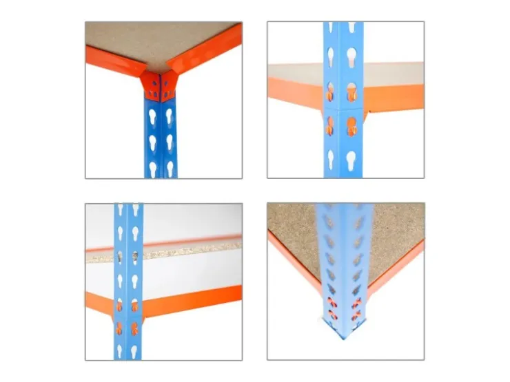 PROREGAL Eckregal Small Muli HxBxT 90 x 90 x 50 cm 3 Fachböden Fachlast 200 kg Blau-Orange* Eckregale