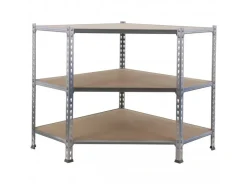 PROREGAL Eckregal Small Muli HxBxT 90 x 90 x 30 cm 3 Fachböden Fachlast 200 kg Verzinkt* Eckregale
