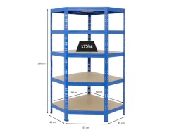PROREGAL Eckregal Tiger HxBxT 180 x 90 x 45 cm Fachlast 175 kg