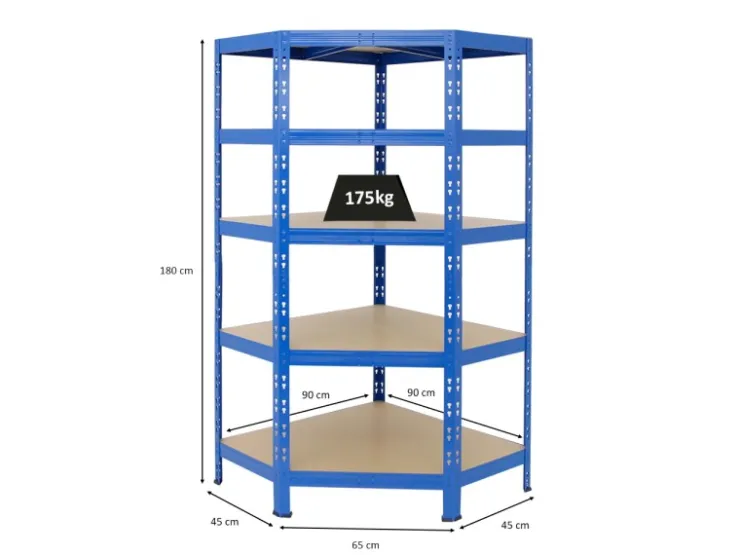 PROREGAL Eckregal Tiger HxBxT 180 x 90 x 45 cm Fachlast 175 kg