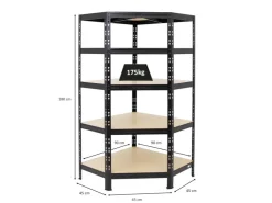 PROREGAL Eckregal Tiger HxBxT 180 x 90 x 45 cm Fachlast 175 kg