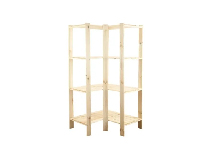 PROREGAL Eckregal Woodland HxBxT 166,4 x 85 x 50 cm Fachlast 120 kg 5 Fachboden Kiefernholz Natur