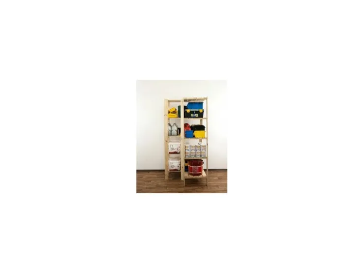 PROREGAL Eckregal Woodland HxBxT 166,4 x 85 x 50 cm Fachlast 120 kg 5 Fachboden Kiefernholz Natur