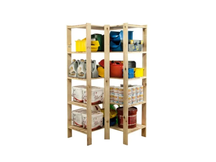 PROREGAL Eckregal Woodland HxBxT 166,4 x 85 x 50 cm Fachlast 120 kg 5 Fachboden Kiefernholz Natur