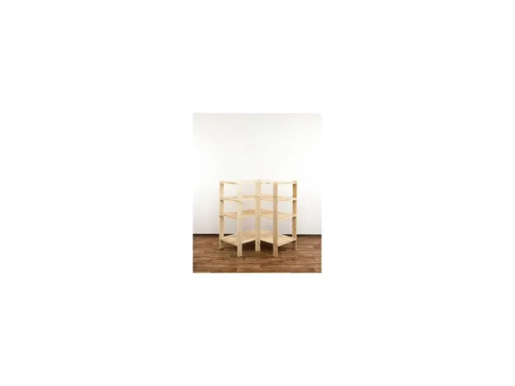 PROREGAL Eckregal Woodland HxBxT 115 x 85 x 50 cm Fachlast 120 kg 4 Fachboden Kiefernholz Natur