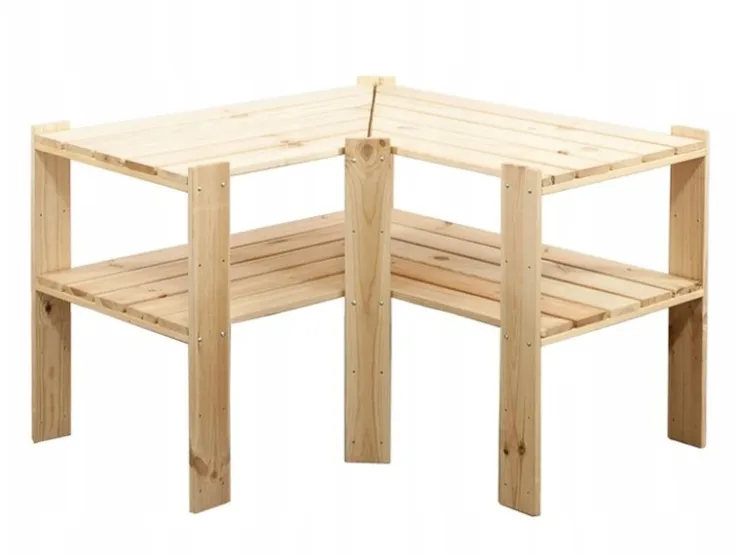 PROREGAL Eckregal Woodland HxBxT 64 x 80 x 50 cm Fachlast 120 kg 3 Fachboden Kiefernholz Natur