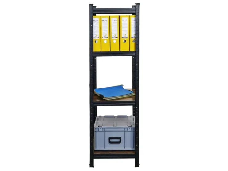 PROREGAL 5er Vintage Series Schwerlastregal Ragnar Set HxBxT 150x45x45cm Fachlast 100kg Vintagebraun-Schwarz