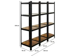 PROREGAL 3er Vintage Series Schwerlastregal Ragnar Set HxBxT 150x45x45cm Fachlast 100kg Vintagebraun-Schwarz* Weitere Regale
