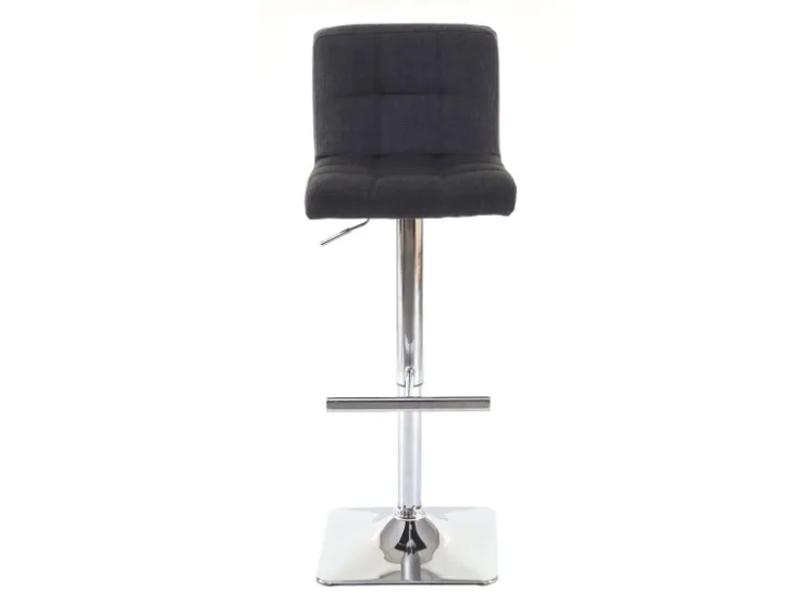 PROREGAL 2er-Set Barhocker Gepolstert Und Höhenverstellbar Mit Lehne Sitzhöhe 63-84cm Mit Lehne Drehbar Stoff/Textil Dunkelgrau Chromfuß Barstuhl* Hocker