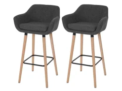 PROREGAL 2er-Set Barhocker Oslo Mit Lehne Sitzhöhe 79cm Textil Barstuhl Tresenhocker* Hocker