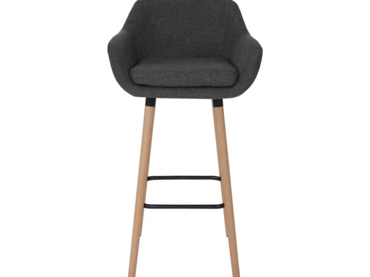 PROREGAL 2er-Set Barhocker Oslo Mit Lehne Sitzhöhe 79cm Textil Barstuhl Tresenhocker* Hocker