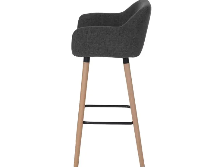 PROREGAL 2er-Set Barhocker Oslo Mit Lehne Sitzhöhe 79cm Textil Barstuhl Tresenhocker* Hocker