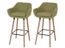 PROREGAL 2er-Set Barhocker Oslo Mit Lehne Sitzhöhe 79cm Textil Barstuhl Tresenhocker