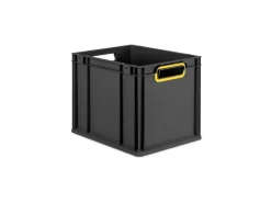 PROREGAL Eurobox Nextgen Color HxBxT 32x30x40cm 30 Liter Griffe Gelb Offen Schwarz Eurobehälter Transportbox Transportbehälter* Aufbewahrung