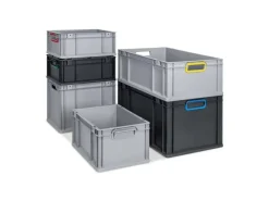 PROREGAL Eurobox Nextgen Color HxBxT 32x30x40cm 30 Liter Griffe Gelb Offen Schwarz Eurobehälter Transportbox Transportbehälter* Aufbewahrung