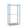 PROREGAL Fachbodenregal Maximus Pro HxBxT 240 x 125 x 80 cm 3 Ebenen Spanplatten-Fachboden Fachlast 278 kg Lichtblau-Lichtgrau