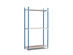 PROREGAL Fachbodenregal Maximus Pro HxBxT 240 x 125 x 80 cm 3 Ebenen Spanplatten-Fachboden Fachlast 278 kg Lichtblau-Lichtgrau