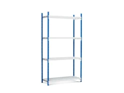 PROREGAL Fachbodenregal Maximus HxBxT200 x 100 x 34 cm 4 Ebenen Offener Fachboden Fachlast 136 kg Lichtblau-Lichtgrau* Büroregale
