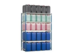 PROREGAL Fachbodenregal Maximus HxBxT200 x 100 x 34 cm 4 Ebenen Offener Fachboden Fachlast 136 kg Lichtblau-Lichtgrau* Büroregale