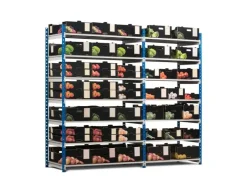 PROREGAL Fachbodenregal Maximus HxBxT200 x 150 x 50 cm 7 Ebenen PVC-Fachboden Fachlast 110 kg Lichtblau-Lichtgrau* Kunststoffregale