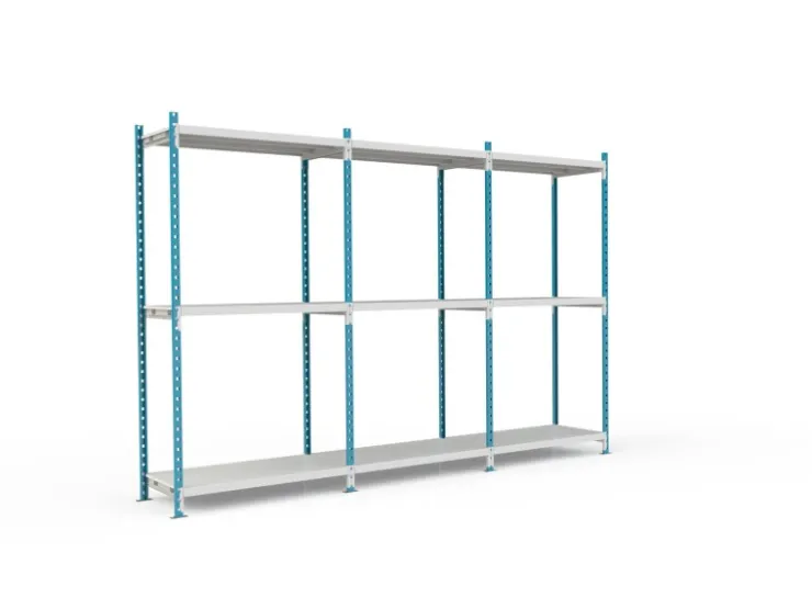PROREGAL Fachbodenregal Maximus Pro HxBxT 240 x 100 x 50 cm 3 Ebenen PVC-Fachboden Fachlast 286 kg Lichtblau-Lichtgrau* Kunststoffregale