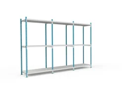 PROREGAL Fachbodenregal Maximus Pro HxBxT200 x 125 x 50 cm 3 Ebenen PVC-Fachboden Fachlast 248 kg Lichtblau-Lichtgrau* Kunststoffregale