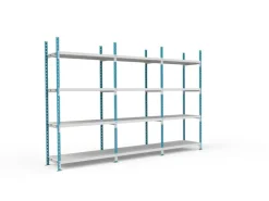 PROREGAL Fachbodenregal Maximus Pro HxBxT 240 x 150 x 40 cm 4 Ebenen PVC-Fachboden Fachlast 236 kg Lichtblau-Lichtgrau* Kunststoffregale
